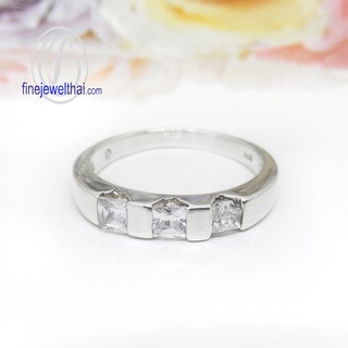 Finejewelthai แหวนเพชรCZ-แหวนเงินแท้-เพชรสังเคราะห์-แหวนหมั้น-แหวนแต่งงาน-Diamond-CZ-Silver-Ring - R1097cz