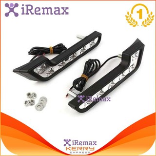 iRemax ไฟเดย์ไลท์ติดรถยนต์ LED 6 ดวง Daytime Running Light DRL-12V (แสงสีขาว) จำนวน 1 ชุด