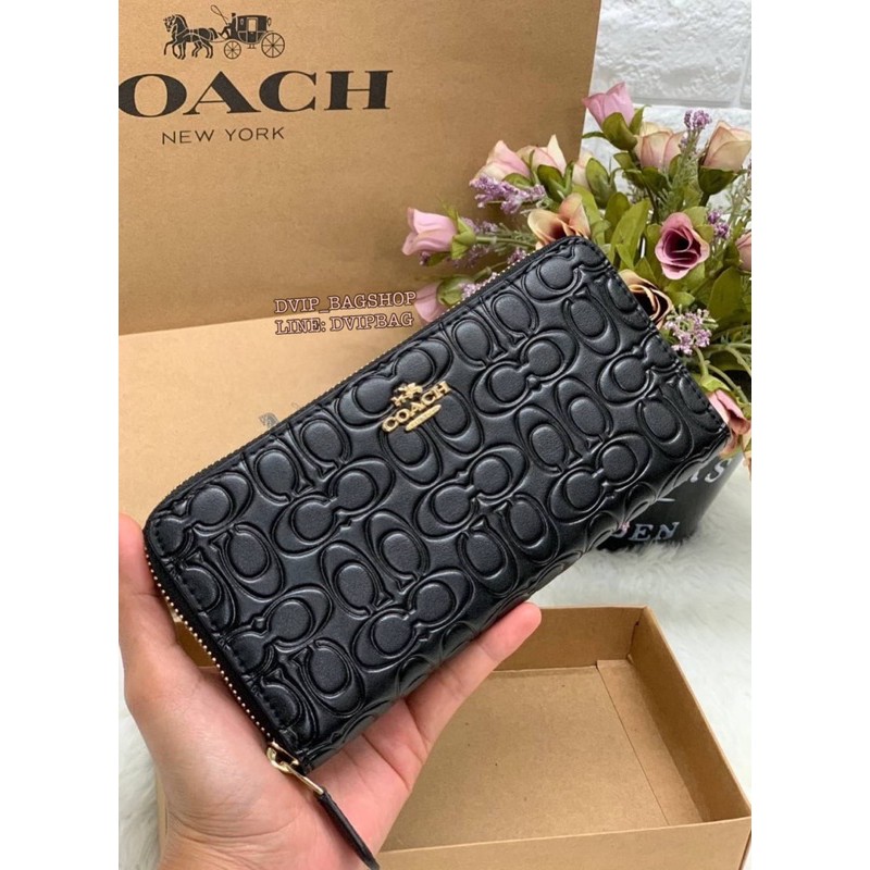 coach-39631-signature-embossed-leather-wallet-แท้