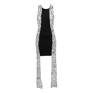 SALE: Cotton ON Crackle Split Sexy Maxi Dress มินิเดรสผ้านุ่มกึ่งยาว สีดำ/ขาว ดีไซน์เกร๋ เซ็กซี่ เปิดหลัง Size: US4 (XS)