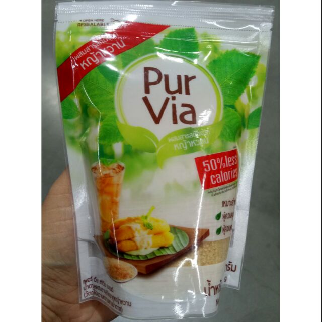 น้ำตาลผสมสารสกัดจากหญ้าหวาน สตีเวียร์ PUR VIA (เพอร์ เวีย สตีเวีย เบลน ...