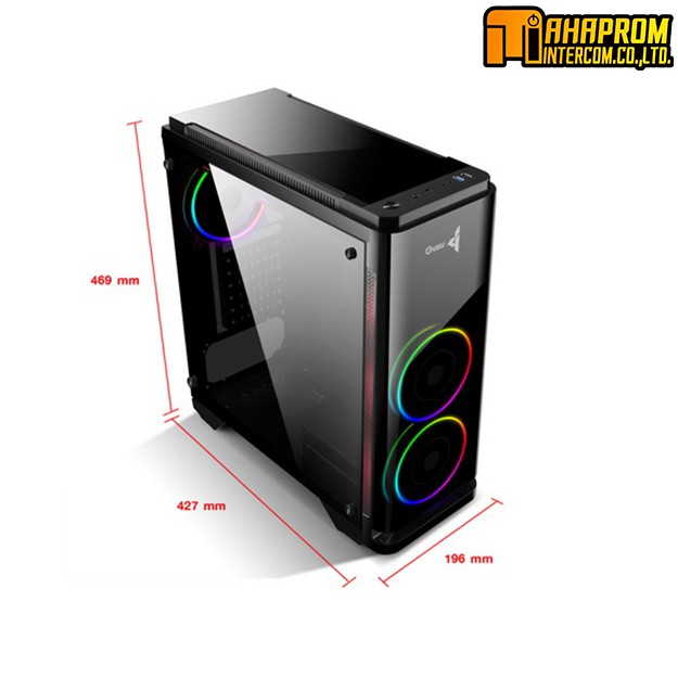 🚀 GVIEW i3-61 ATX Gaming Case เคสคอมพิวเตอร์ดีไซน์กระจกนิรภัย พร้อมพัด ...