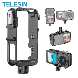 Telesin เคสกรอบโลหะ Vlog สําหรับ DJI ACTION 2