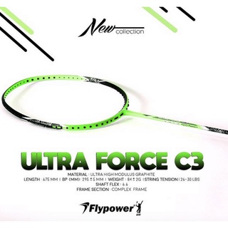 [ใส่โค้ด INC12LF ลดเพิ่ม 70-]Flypower Ultra force C3 racket ไม้แบดมินตัน