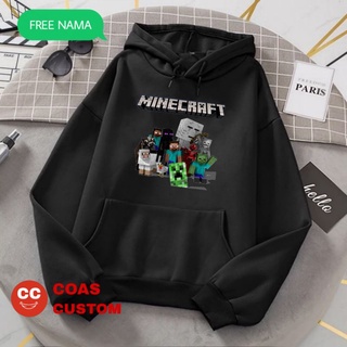 เสื้อแจ็กเก็ตกันหนาว มีฮู้ด พิมพ์ลาย Minecraft สําหรับเด็ก