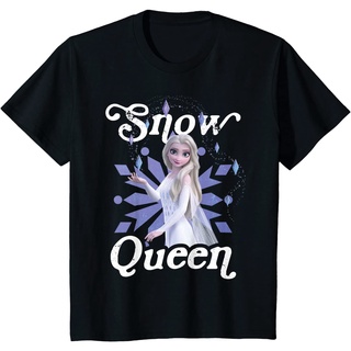 เสื้อยืดสีขาวเสื้อยืดแขนสั้นลําลอง ผ้าฝ้าย พิมพ์ลาย Disney Frozen 2 Elsa Snow Queen Portrait แฟชั่นสําหรับผู้ชายS-4XL