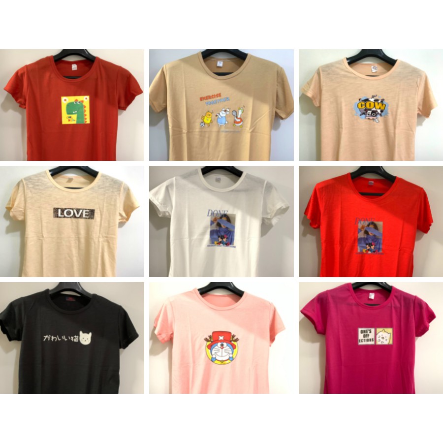 พร้อมส่ง-เสื้อยืดน่ารักๆ-ฟรีไซส้-คละลาย-ตัวละ25บาท-3ตัว100บาท-คุ้มมากๆ