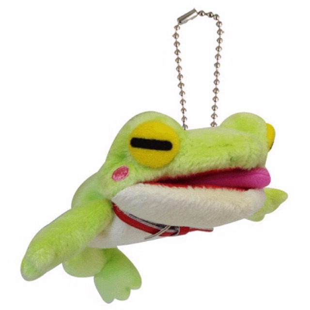 แท้-100-จากญี่ปุ่น-พวงกุญแจ-กบ-walk-frog-light-green-plush-doll-ball-chain