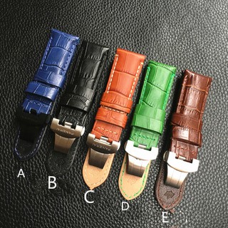Substitute Panerai Panerai crocodile leather leather strap butterfly buckle 24mm
