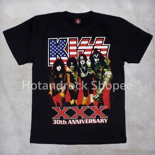 เสื้อยืดผ้าฝ้ายพรีเมี่ยม เสื้อวง Kiss TDM 0617 Hotandrock