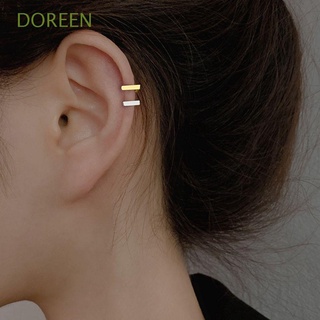 Doreen อินเทรนด์ สไตล์เกาหลี คลิปต่างหู มินิมอล ผู้ชาย หูหัวเข็มขัด สามเหลี่ยม ต่างหูชาย เรขาคณิต วงกลม ต่างหูโลหะผสม ฮิปฮอป เครื่องประดับแฟชั่น ที่เรียบง่าย / หลากสี