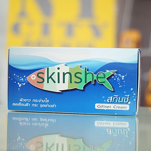 ภาพสินค้าSkinshe สกินชี ผิวขาว กระจ่างใส ลดเลือนฝ้า กระ จุดด่างดำ (Set 4 ชิ้น) จากร้าน lottashop บน Shopee ภาพที่ 1