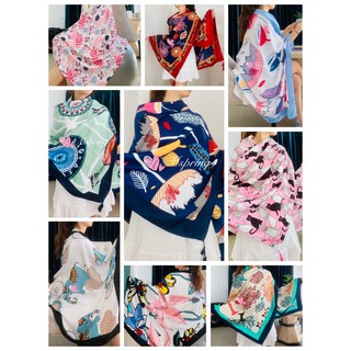 ผ้าคลุมไหล่หนา ผ้าพันคอ scarf shawl สไตล์โบฮีเมียน #ผ้าหนา กันแดด กันลม202-221