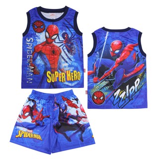 เสื้อผ้าเด็กลิขสิทธิ์แท้พร้อมส่ง เด็กผู้ชาย/ผู้หญิง SPIDER-MAN เสื้อเด็กผ้ามัน Avengers DMS243-23