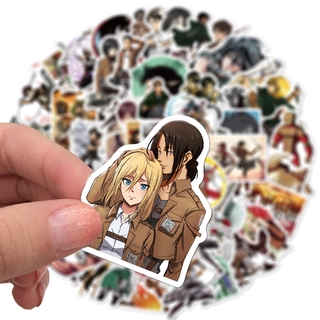 สินค้า พร้อมส่งผ่าพิภพไททัน สติกเกอร์ไดคัท กันน้ำลายการ์ตูนอะนิเมะ Attack on Titan 100แผ่น กันน้ำ Sticker