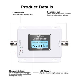 ภาพขนาดย่อของภาพหน้าปกสินค้าLCD display 3G mobile Signal booster 2100mhz UMTS Repeater + Yagi Panel Antenna จากร้าน oserjep.th บน Shopee