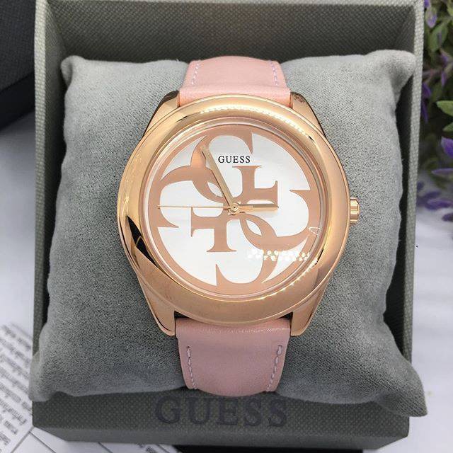 นาฬิกา-guess-สายหนัง-สีชมพู-w0895l6