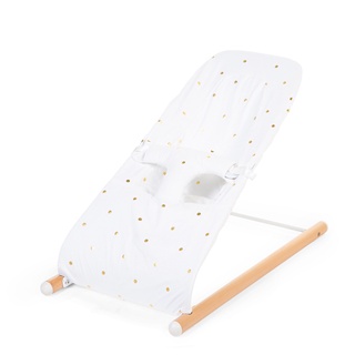CHILDHOME เก้าอี้โยกพร้อมปลอก Evolux Bouncer Natural White with Jersey Cover  - Gold Dots