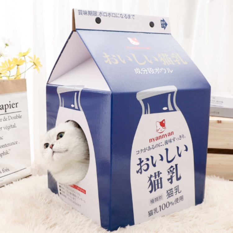 meaoparadise-บ้านแมว-บ้านแมวกระดาษ-ที่ลับเล็บแมว-ที่ข่วนเล็บ-กล่องนม-บ้านนม-hokkaido-milk-house-ของเล่นแมวราคาส่ง