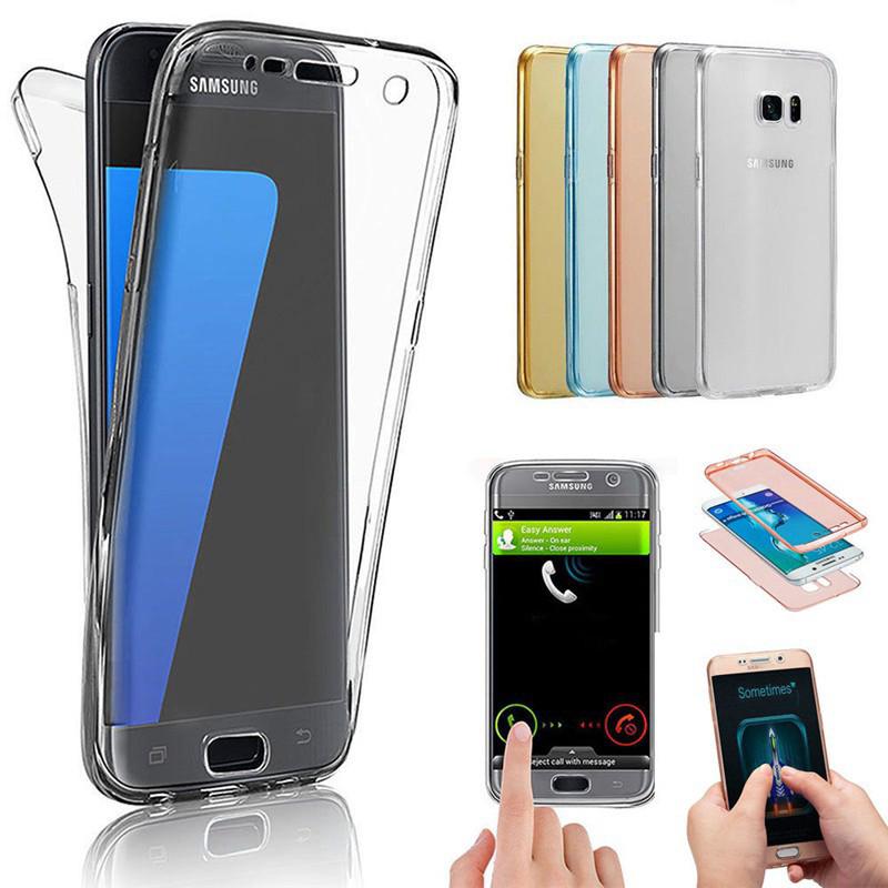 เคสซิลิโคนนิ่ม แบบใส 360 สําหรับ Samsung Galaxy S10 S7 Edge S8 S9 Plus Note 8 9