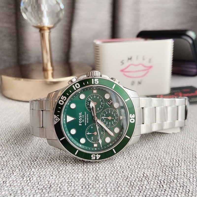👑ผ่อน0%~แท้100%👑 นาฬิกาข้อมือ ของแท้ FOSSIL FB - 03 Chronograph Quartz  Green Dial Men's Watch FS5726 | Shopee Thailand