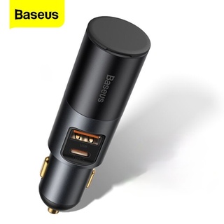 Baseus ที่ชาร์จแบตรถยนต์ 120W 2 พอร์ตชาร์จ Qc4.0 QC 3.0 เครื่องชาร์จ USB คู่ Pd Type C สําหรับรถยนต์ 12-24V