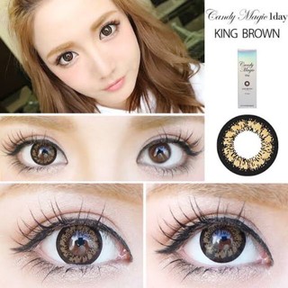 (1)(2) King Brown / Hyper Brown / Camellia Brown บิ๊กอาย สีน้ำตาล น้ำตาล ตัดชอบดำ ตาโต โทนแบ๊ว Pretty Doll Contact Lens