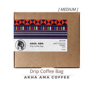 AKHA AMA COFFEE กาแฟ อาข่า อ่ามา : DRIP COFFEE BAG (Medium) 4 bags/box กาแฟ อาข่า อาม่า สำหรับดริปแบบซอง(คั่วกลาง) 4 ซอง