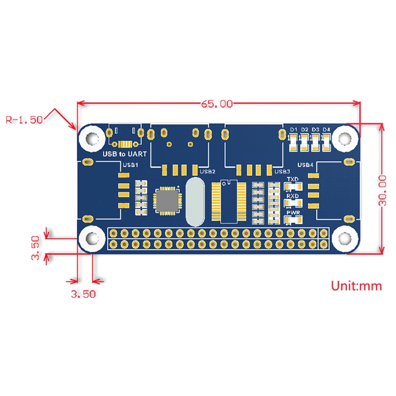 4-พอร์ต-usb-hub-หมวกสําหรับ-raspberry-pi-3-2-zero-w-บอร์ดขยาย