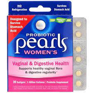 Natures Way, Probiotic Pearls Womens, Vaginal &amp; Digestive Health, 30 Softgels  โปรไบโอติก