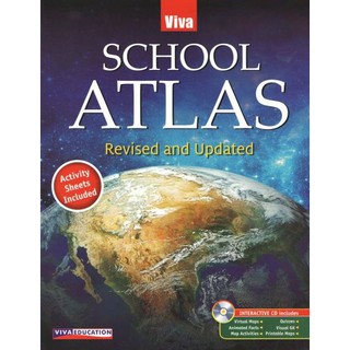 DKTODAY หนังสือ SCHOOL ATLAS WITH CD RIVISED AND UPDATED ( VIVA BOOKS )