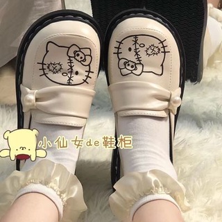 [แนะนำ] รองเท้าหนังทรงกลมญี่ปุ่นทำเอง ชุดนักเรียน ส้นแบน รองเท้าเดี่ยวขนาดเล็กที่สะดวกสบายและอเนกประสงค์