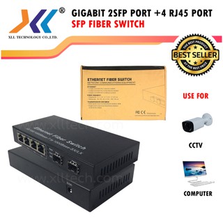 Gigabit 2 SFP+ Port 4 RJ45 Port Ethernet Fiber Switch 10/100/1000(MD010)