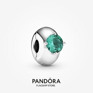 Pandora จี้คลิปหนีบ ทรงกลม สีเขียว สําหรับของขวัญวันเกิดผู้หญิง p825
