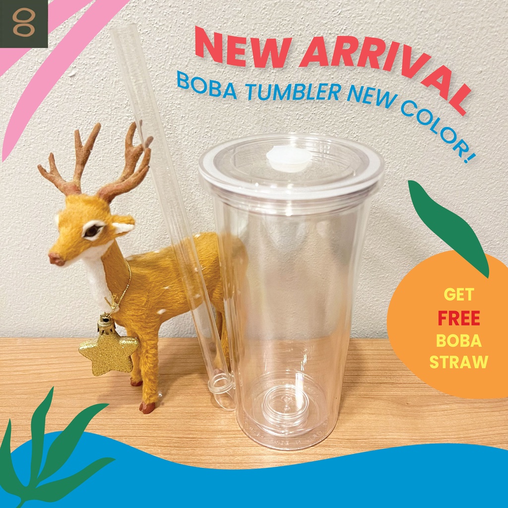 8ecember-boba-bubble-tumbler-แก้วพลาสติก-แก้วชานมไข่มุก-หนา-2-ชั้น-เก็บความเย็น-ฟรี-หลอดดูดชานมไข่มุก