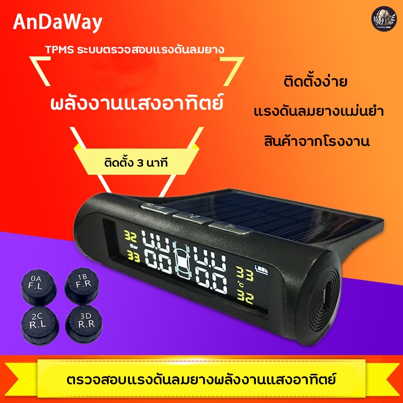 เครื่องtpms-ที่วัดลมยางรถ4ล้อ-ไร้สาย-มาตรวัดลมยาง-เกจวัดแรงดันยาง-เครื่องเช็คลมยางรถ-วัดลมยางอัตโนมัติ-พร้อมส่ง-changnoi