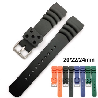 Yifilm สายนาฬิกาข้อมือซิลิโคน กันรอยขีดข่วน แบบเปลี่ยน สําหรับ Seiko Watchband Men Sport 20 มม. 22 มม. 24 มม.