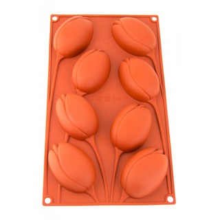 แม่พิมพ์ ซิลิโคน ดอกทิวลิป 8 ช่อง (คละสี) Tulip Shape Silicone Molds สำหรับงานประดิษฐ์ งานฝีมือ ขนม ช็อคโกแลต