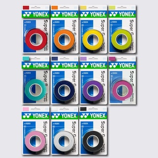 สินค้า Yonex เทปพันด้าม/กริ๊ปพันด้าม ไม้เทนนิสไม้แบดมินตัน Super Grap Overgrip Tape Racket Tennis 3 Pack (11สี)