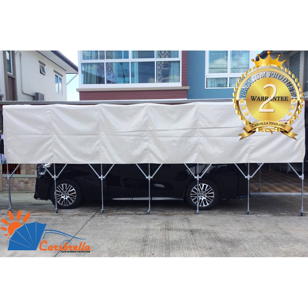 เต็นท์จอดรถพับได้-โรงจอดรถสำเร็จรูป-carsbrella-รุ่น-sunshine-a-สามารถ-ยืด-หด-พับ-เก็บ-ได้-ใช้งานสะดวก-ผ้าไม่สัมผัสตัวรถ