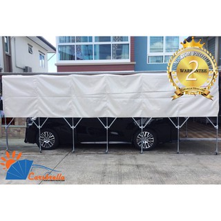 โรงจอดรถสำเร็จรูปพับเก็บได้ CARSBRELLA รุ่น SUNSHINE A ยืด หด พับ เก็บ ได้  ผลิตจากเหล็กกัลวาไนซ์ หนา 2 มม