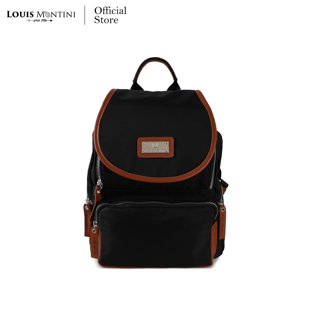 ภาพหน้าปกสินค้าLouis Montini (Backpack for Women) กระเป๋าเป้ สำหรับผู้หญิง กระเป๋าสะพายหลัง ไนล่อน ผสมหนังแท้ กระเป๋าผู้หญิง Backpack - BBP03 จากร้าน louismontini_officialshop บน Shopee