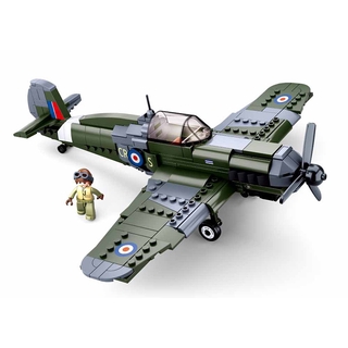 บล็อคตัวต่อเครื่องบินรบ Spitfire WW2 290 ชิ้น ของเล่นเสริมการเรียนรู้เด็ก