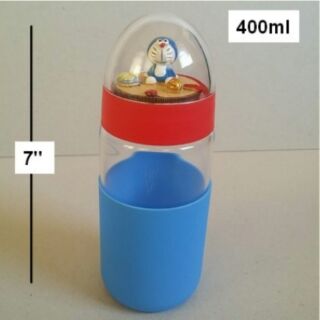 ขวดแก้ว เปิด เทดื่ม ลาย โดราเอม่อน Doraemon ขนาดสูง 7 นิ้ว ความจุ 400 ml