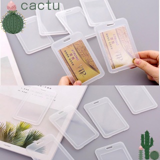 Cactu ซองใส่นามบัตร ไอซีการ์ด แบบพลาสติกใส สองด้าน กันขโมย อุปกรณ์สํานักงาน โรงเรียน