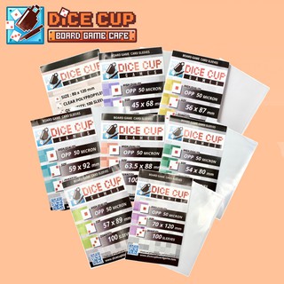 [ของแท้] Dice Cup Games : ซองใสใส่การ์ด Sleeves: OPP&amp;PP 100 Sleeves (มีตำหนิ และไม่มีตำหนิ)