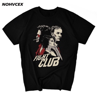 ROUND คอลูกเรือเสื้อยืดคอกลม แขนสั้น พิมพ์ลาย Fight Club Tyler Durden แฟชั่นฤดูร้อน สําหรับผู้ชาย และผู้หญิง-4XL