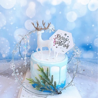 【Xmas】ป้ายอะคริลิค Merry Christmas หลายสีสันสําหรับตกแต่งเค้ก