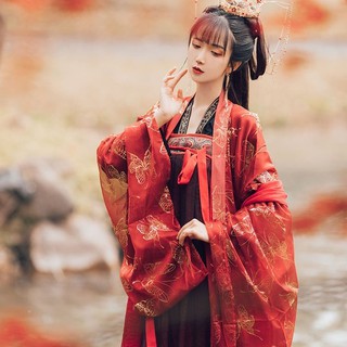 🔥Hot Sale / Hanfu หญิงนางฟ้ากระโปรงเครื่องแต่งกายหญิง Hanfu ชุดนักเรียนหญิงหน้าอกยาวสไตล์จีนเสื้อผ้าโบราณ