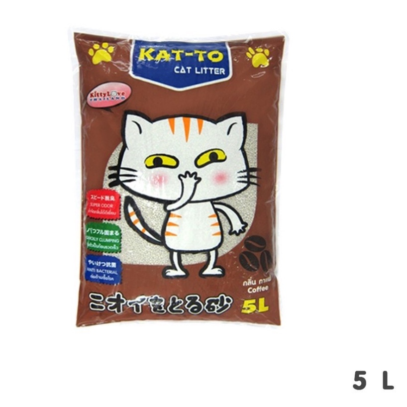 ภาพสินค้าทรายแมว ทรายแมวถูก ทรายแมวเบนโทไนท์ แคทโตะ มี 4 กลิ่นเลมอน แอปเปิ้ล สตอเบอร์รี่ กาแฟ ขนาด 5 ลิตร Cat Sand Katto Maddox จากร้าน mad.dox บน Shopee ภาพที่ 4
